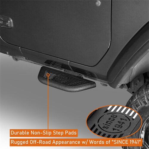 Load image into Gallery viewer, Side Hoop Steps Kit Jeep Wrangler Accessories For 2018-2023 Jeep Wrangler JL 2-Door - Hooke Road b3060s 11