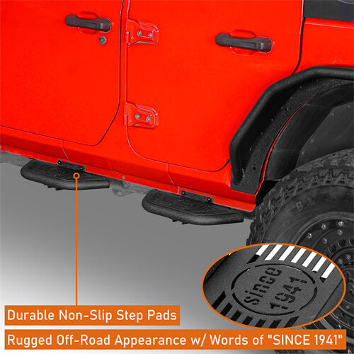 Load image into Gallery viewer, Side Hoop Steps Kit Jeep Wrangler Parts For 2018-2023 Jeep Wrangler JL 4-Door - Hooke Road b3059s 15
