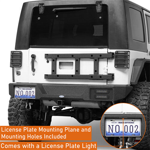 2007-2018 Jeep Wrangler JK Rear Bumper 4x4 Jeep Parts Aftermarket Bumpers - Hooke Road b2088s 11