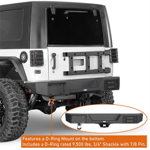 Load image into Gallery viewer, 2007-2018 Jeep Wrangler JK Rear Bumper 4x4 Jeep Parts Aftermarket Bumpers - Hooke Road b2088s 12