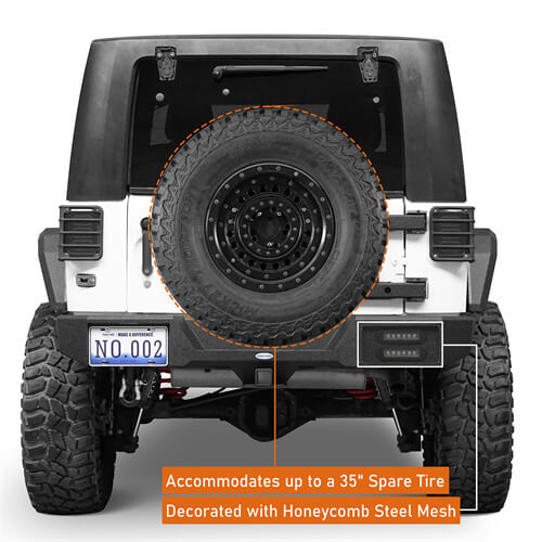 Load image into Gallery viewer, 2007-2018 Jeep Wrangler JK Rear Bumper 4x4 Jeep Parts Aftermarket Bumpers - Hooke Road b2088s 13