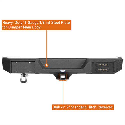 Load image into Gallery viewer, 2007-2018 Jeep Wrangler JK Rear Bumper 4x4 Jeep Parts Aftermarket Bumpers - Hooke Road b2088s 14