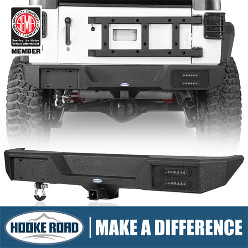 2007-2018 Jeep Wrangler JK Rear Bumper 4x4 Jeep Parts Aftermarket Bumpers - Hooke Road b2088s 1
