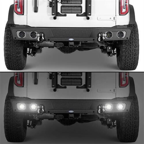 Load image into Gallery viewer, Aftermarket Rear Bumper Off Road Parts w/D-Rings & LED Lights For 2021-2023 Ford Bronco Excluding Raptor - Hooke Road b8923s 11