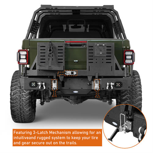 Load image into Gallery viewer, 2020-2024 Jeep Gladiator JT Rear Bumper w/Swing Arms & Tire Carrier & Jerry Can Holder 4x4 Truck Parts - Hooke Road b7018s 19