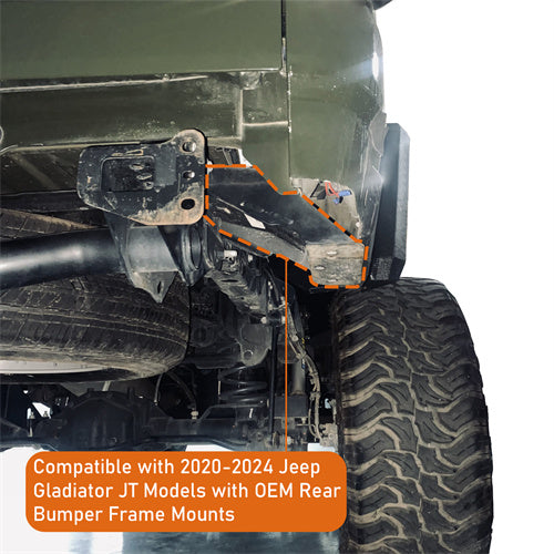 Load image into Gallery viewer, 2020-2024 Jeep Gladiator JT Rear Bumper w/Swing Arms & Tire Carrier & Jerry Can Holder 4x4 Truck Parts - Hooke Road b7018s 32 33