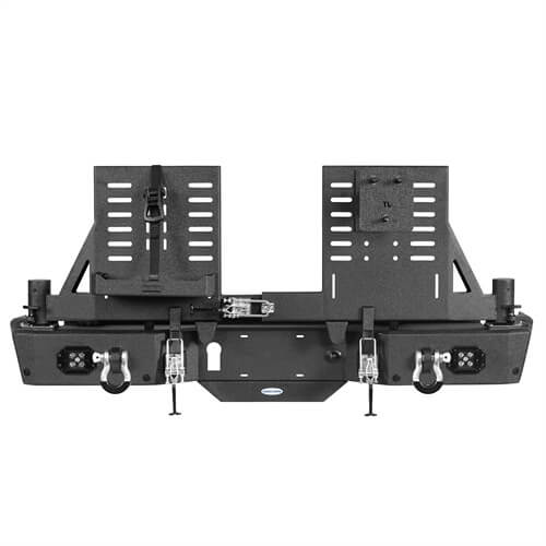 Load image into Gallery viewer, 2020-2024 Jeep Gladiator JT Rear Bumper w/Swing Arms & Tire Carrier & Jerry Can Holder 4x4 Truck Parts - Hooke Road b7018s 28