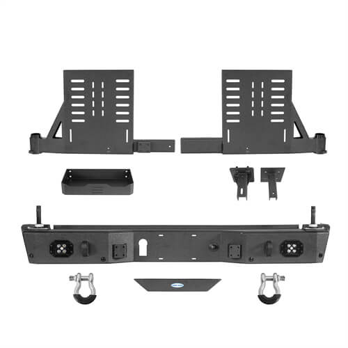 Load image into Gallery viewer, 2020-2024 Jeep Gladiator JT Rear Bumper w/Swing Arms & Tire Carrier & Jerry Can Holder 4x4 Truck Parts - Hooke Road b7018s 32