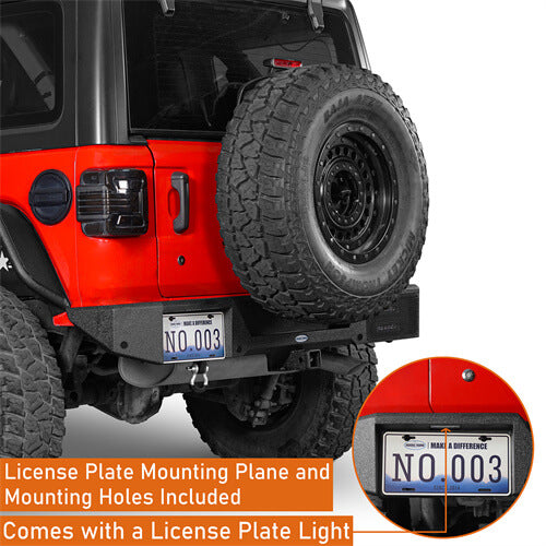 Load image into Gallery viewer, 2018-2024 Jeep Wrangler JL Rear Bumper 4x4 Jeep Parts Aftermarket Bumpers - Hooke Road b3056s 11