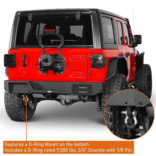 2018-2024 Jeep Wrangler JL Rear Bumper 4x4 Jeep Parts Aftermarket Bumpers - Hooke Road b3056s 14