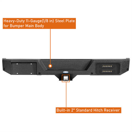 Load image into Gallery viewer, 2018-2024 Jeep Wrangler JL Rear Bumper 4x4 Jeep Parts Aftermarket Bumpers - Hooke Road b3056s 16