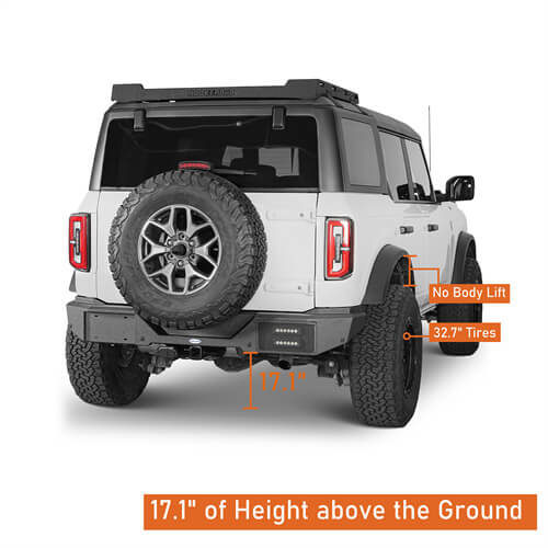 Load image into Gallery viewer, Aftermarket Rear Bumper w/ LED Lights For Ford Bronco 2021-2023 Excluding Raptor - Hooke Road b8920s 11