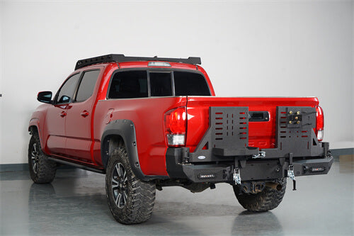 Load image into Gallery viewer, 2016-2023 Toyota Tacoma Rear Bumper w/Swing Arms &amp; Tire Carrier &amp; Jerry Can Holder 4x4 Truck Parts - Hooke Road b4215s 12
