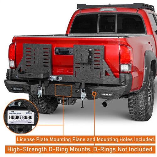 2016-2023 Toyota Tacoma Rear Bumper w/Swing Arms & Tire Carrier & Jerry Can Holder 4x4 Truck Parts - Hooke Road b4215s 14