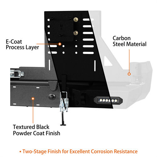 Load image into Gallery viewer, 2016-2023 Toyota Tacoma Rear Bumper w/Swing Arms & Tire Carrier & Jerry Can Holder 4x4 Truck Parts - Hooke Road b4215s 27