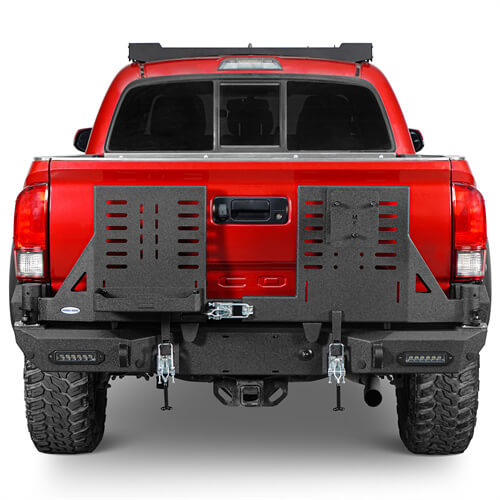 Load image into Gallery viewer, 2016-2023 Toyota Tacoma Rear Bumper w/Swing Arms & Tire Carrier & Jerry Can Holder 4x4 Truck Parts - Hooke Road b4215s 3