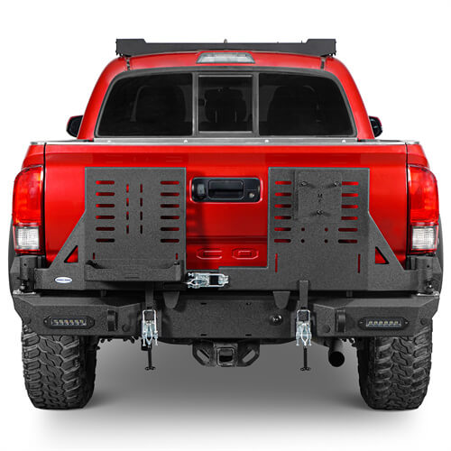 2016-2023 Toyota Tacoma Rear Bumper w/Swing Arms & Tire Carrier & Jerry Can Holder 4x4 Truck Parts - Hooke Road b4215s 3