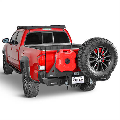 Load image into Gallery viewer, 2016-2023 Toyota Tacoma Rear Bumper w/Swing Arms & Tire Carrier & Jerry Can Holder 4x4 Truck Parts - Hooke Road b4215s 6