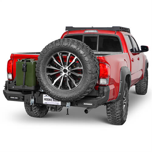 Load image into Gallery viewer, 2016-2023 Toyota Tacoma Rear Bumper w/Swing Arms & Tire Carrier & Jerry Can Holder 4x4 Truck Parts - Hooke Road b4215s 7
