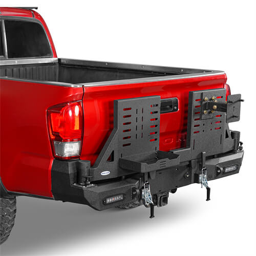 Load image into Gallery viewer, 2016-2023 Toyota Tacoma Rear Bumper w/Swing Arms &amp; Tire Carrier &amp; Jerry Can Holder 4x4 Truck Parts - Hooke Road b4215s 9
