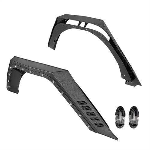 Load image into Gallery viewer, 2018-2024 Jeep Wrangler JL Rear Fender Flares Wheel Well Guards 4x4 Jeep Parts - Hooke Road b3064 23