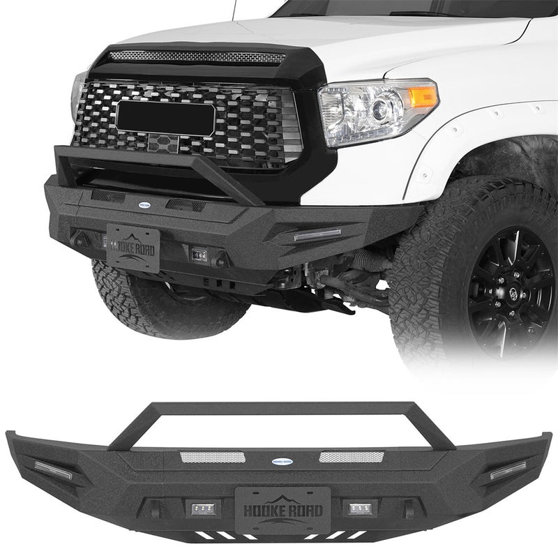 Load image into Gallery viewer, 2014-2021 Toyota Tundra Steel Front Bumper with Skid Plate Hooke Road b5015s 1