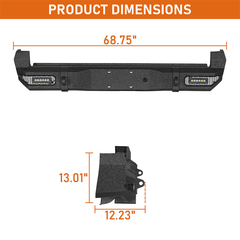 Load image into Gallery viewer, Hooke Road Aftermarket Steel Rear Bumper for 2016-2023 Toyota Tacoma b4239s 5