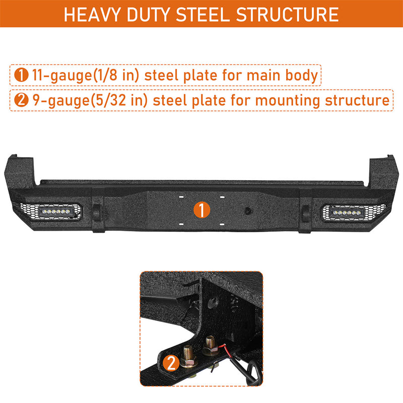Load image into Gallery viewer, Hooke Road Aftermarket Steel Rear Bumper for 2016-2023 Toyota Tacoma b4239s 7