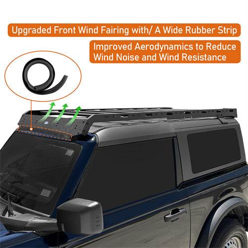 Aftermarket Aluminum Roof Rack Luggage Rack For 2021-2025 Ford Bronco 2-Door Hard Top - Hooke Road