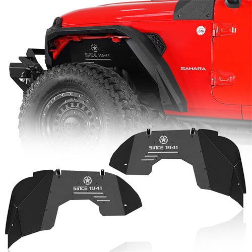 Load image into Gallery viewer, Hooke Road Aluminum Front Inner Fender Liners for 2018-2024 Jeep Wrangler JL & 2020-2024 Gladiator JT b3075s 1