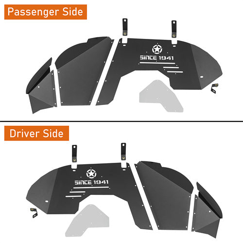 Load image into Gallery viewer, Hooke Road Aluminum Front Inner Fender Liners for 2018-2024 Jeep Wrangler JL & 2020-2024 Gladiator JT b3075s 7