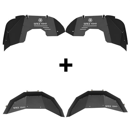 “Since 1941 ” Aluminum Front & Rear Inner Fender Liners For 2018-2025 Jeep Wrangler JL (Excluding Rubicon 3.6L Engine)- Hooke Road