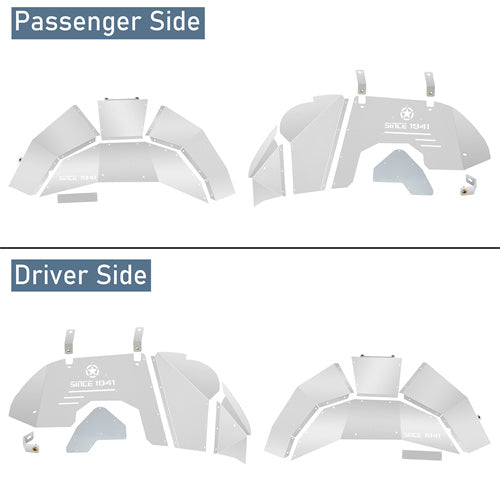 Load image into Gallery viewer, Hooke Road Aluminum Front & Rear Inner Fender Liners for 18-25 Jeep JL b3086s 6