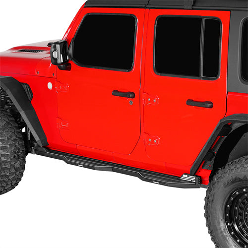 Load image into Gallery viewer, Hooke Road Aluminum Side Steps Running Boards for 2018-2024 Jeep Wrangler JL 4-Door b3078s 2