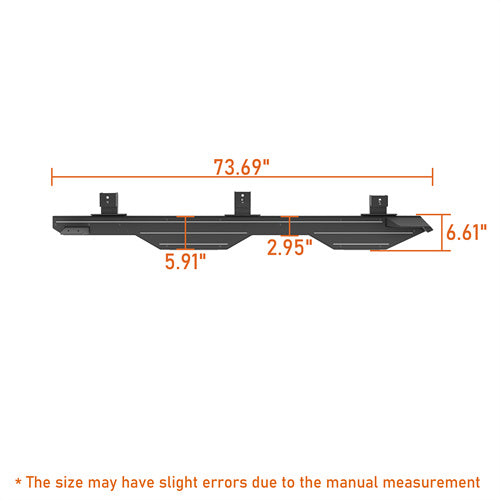 Load image into Gallery viewer, Hooke Road Aluminum Side Steps Running Boards for 2018-2024 Jeep Wrangler JL 4-Door b3078s 8