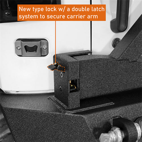 Load image into Gallery viewer, HookeRoad Blade Front Bumper w/ 60W Work Light Bar & Different Trail Rear Bumper w/Tire Carrier Combo Kit for 2007-2018 Jeep Wrangler JK JKU  Hooke Road HE.2031+2029 13