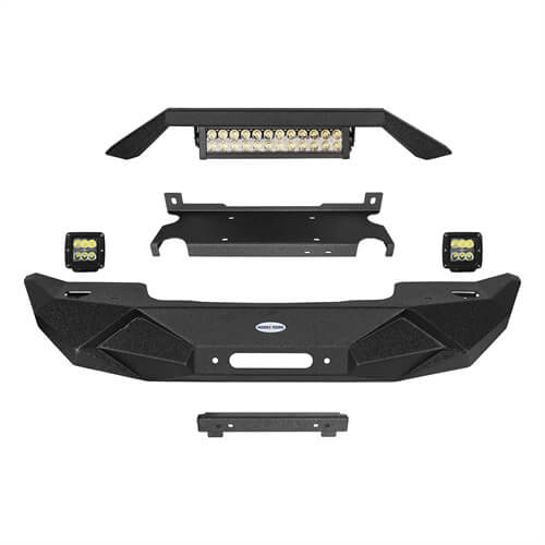 HookeRoad Blade Front Bumper & Different Trail Rear Bumper Combo for 2007-2018 Jeep Wrangler JK JKU Hooke Road HE.2031+2030 16