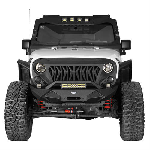 Load image into Gallery viewer, HookeRoad Blade Front Bumper & Different Trail Rear Bumper Combo for 2007-2018 Jeep Wrangler JK JKU Hooke Road HE.2031+2030 3