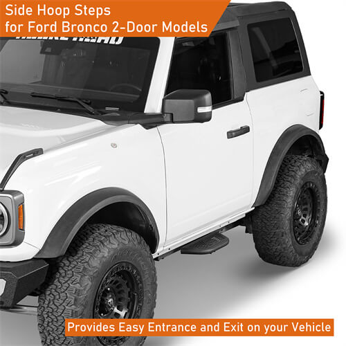 Load image into Gallery viewer, 2021-2024 Ford Bronco Side Steps Side Hoop Steps kit 4x4 Truck Parts - Hooke Road b8931s 10
