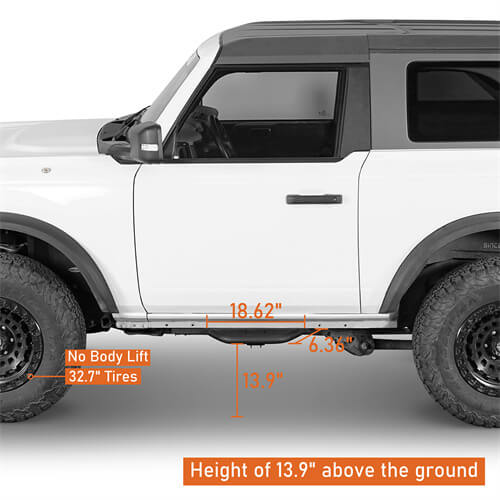 Load image into Gallery viewer, 2021-2024 Ford Bronco Side Steps Side Hoop Steps kit 4x4 Truck Parts - Hooke Road b8931s 9