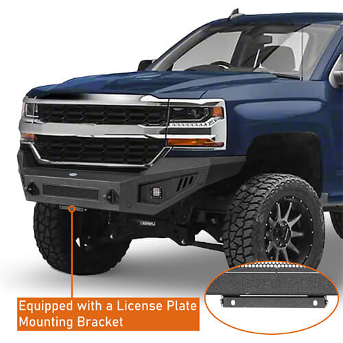 2016-2018 Chevy Silverado 1500 Aftermarket Full Width Front Bumper 4x4 Truck Parts - Hooke Road b9029 11
