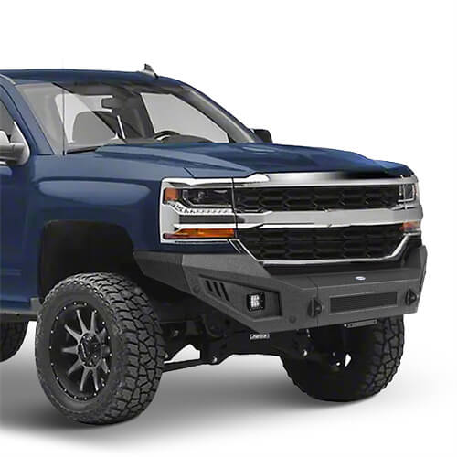 Load image into Gallery viewer, 2016-2018 Chevy Silverado 1500 Aftermarket Full Width Front Bumper 4x4 Truck Parts - Hooke Road b9029 7