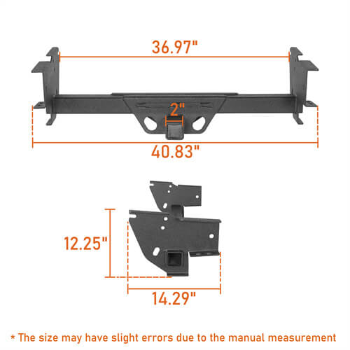 Hooke Road 2016-2023 Tacoma Class 3 Trailer Hitch Towing Tongue with 2-Inch Receiver Opening b4212 9