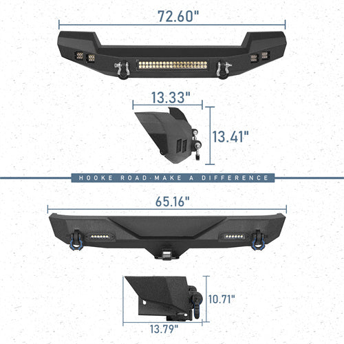Load image into Gallery viewer, Hooke Road Climber Full width Front Bumper & Different Trail Rear Bumper Combo(07-18 Jeep Wrangler JK JKU)