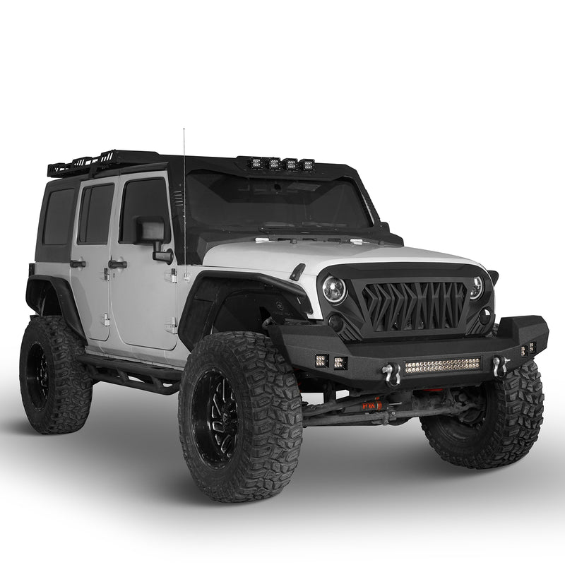 Load image into Gallery viewer, HookeRoad Climber Front Bumper & Rear Bumper Combo for 2007-2018 Jeep Wrangler JK JKU Hooke Road4x4  HE.2052+HE.2030 4