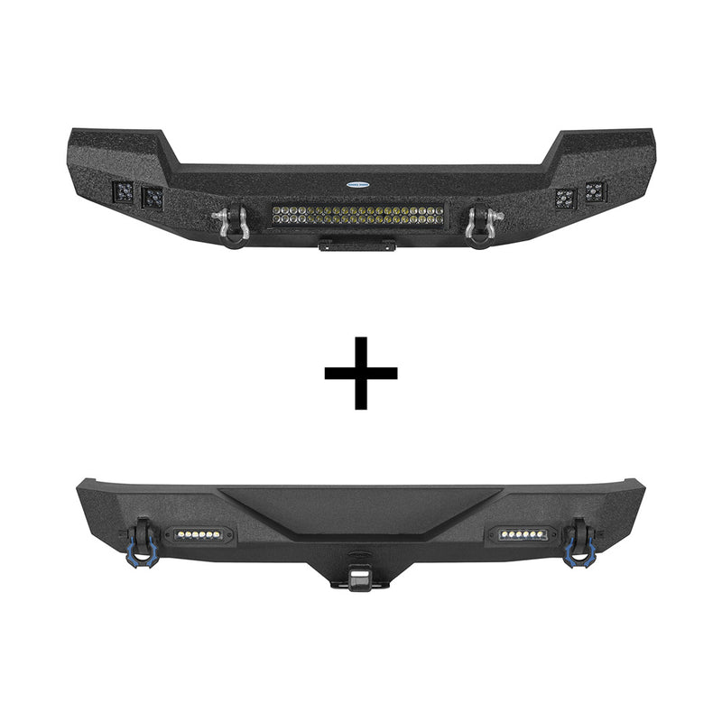 Load image into Gallery viewer, Hooke Road Climber Full width Front Bumper & Different Trail Rear Bumper Combo(07-18 Jeep Wrangler JK JKU)