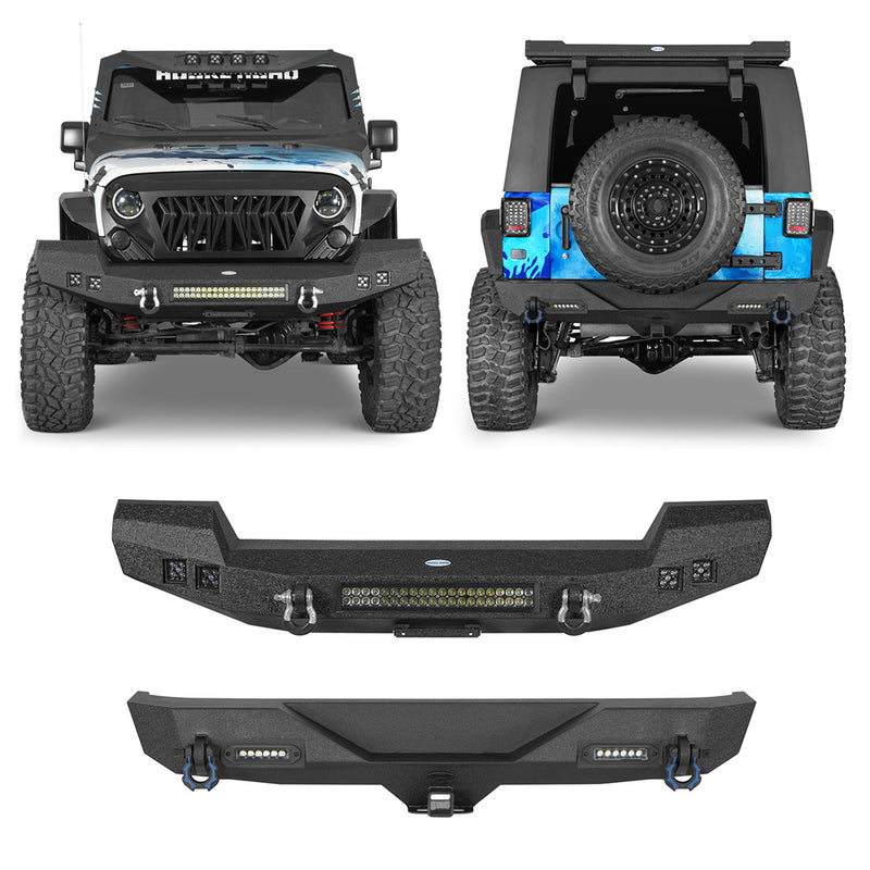 Load image into Gallery viewer, Hooke Road Climber Full width Front Bumper & Different Trail Rear Bumper Combo(07-18 Jeep Wrangler JK JKU)