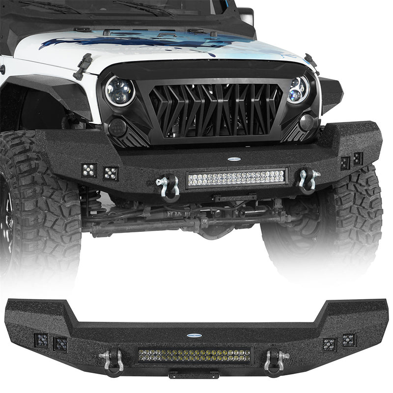 Load image into Gallery viewer, HookeRoad Jeep JK front Bumper for 2007-2018 Jeep Wrangler JK JKU b2052s 2