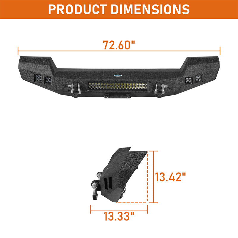 Load image into Gallery viewer, HookeRoad Jeep JK front Bumper for 2007-2018 Jeep Wrangler JK JKU b2052s 5
