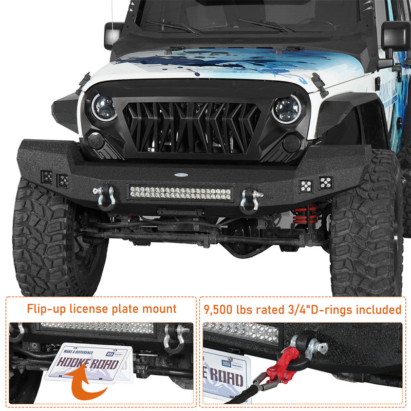 Load image into Gallery viewer, HookeRoad Jeep JK front Bumper for 2007-2018 Jeep Wrangler JK JKU b2052s 7